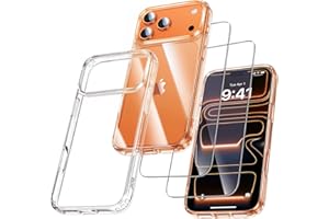 UniqueMe für iPhone 17 Pro Hülle - Handyhülle für iPhone 17 Pro Case, Rundumschutz Hülle Set Schutzhülle Cover, 1 Handyhülle & 2 Schutzfolie - Transparent