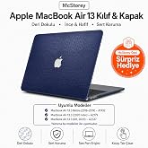 McStorey MacBook Air 13 Kılıfı A2337 M1 A2179 A1932 Uyumlu Premium Timsah Desenli Deri Dokulu Hard Case Sert Koruyucu Kapak İ