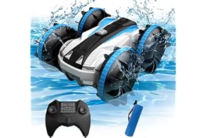 Swift 2 in 1 Waterproof RC Stunt Car RC Boat 2.4Ghz, Amphibious Remote Control Car for Kids, Toys for 5-12 Year Old Boys, 4WD Off Road Birthday Gift Water Beach Pool Toys - (Blue)
