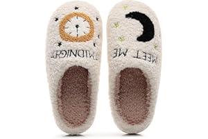 bolukets Fluffy Slippers For Women Men Warm Cozy Plush Fuzzy Cushion Slippers Slip-on House Slippers for Indoor and Outdoor