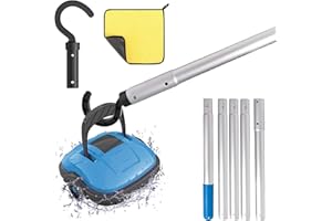 DAZZTIME Gancho para Robot de Piscina,Ganchos para Postes de Piscina,Pool Vacuum Sweeper Hooks,con 5 Barras de Aluminio de Refuerzo Desmontables,Accesorios de Limpieza,para Piscinas O Bajo El Agua