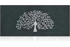 AOAOPQ Large Doormat Indoor Door Mat 45x120 cm Front Door Tree of Life Mat Indoor Washable Dirt Trapper Non Slip Absorbent Inside Entrance Rug Floor Mat for Entryway Patio Indoor Outdoor Black