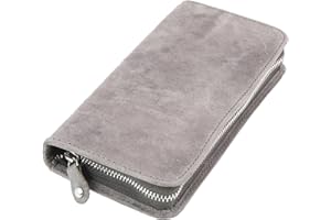 Alassio 2639 - Etui na 3 przybory do pisania, skórzane etui na długopisy, długopisy lub pióra wieczne, skórzane etui z zamknięciem, skórzane etui na przybory piśmiennicze ok. 17,5 x 8 x 2,5 cm, szare