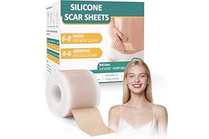 Silikon Narbenpflaster,(4CM*3M) Professionell Silikon-Narbenband,Silicone Scar Tape für C-Sektion, Operationen, Verbrennungen, Keloid & Akne Silikon Narbenpflaster Falten,Atmungsaktiv Wasserfest
