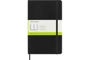 Moleskine Cuaderno Clásico con Hojas Lisas, Tapa Blanda y Cierre Elástico, Color Negro, Tamaño Grande 13 x 21 cm, 192 Hojas