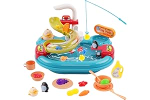 NUKIED Giocattoli per lavello da Cucina per Bambini,Lavastoviglie Giocattolo Con Acqua Corrente, Rubinetti Automatici Accessori Stoviglie, Gioco Di Ruolo Lavello Set Regali Per Bambini 3+Anni