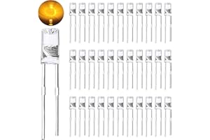 LedWekei (Yellow 180 Degree) 120 Pieces 5mm high Brightness LED Clear LED Light Emitting Diodes Bulb LED Lamp, 5 mm Smooth Cylindrical concave Surface