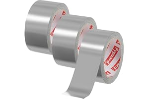 Fyguard 3 Rolls Duct Tape, 48mm X 54m Gaffer Tape 210μ Strength Gaffa Tape Waterproof Tape Weatherproof for Repairing Fastening Bundling Reinforcing Sealing, Silver, 18m/Roll