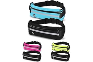 DORNNA® 2x1 Ceinture Running Smartphone Homme et Femme, Sac Banane Sport de Course a Pied, Sport, Footing, Courir - Fitness Belt Bag pour Tous Les Telephones. (Bleu et Noir)