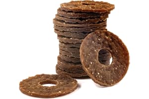 PetSafe - Biscotti-Ricompensa ad Anello in Cuoio Grezzo per i Giochi per Cani Busy Buddy, 16 ricariche - Misura C