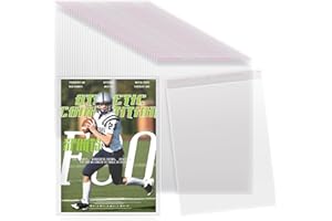 Feifeiya 80 Pcs Magazine Sleeves, Clear Plastic Protectors, 9.25 x 11.42 inch, Resealable Cellophane Bags for Magazines, Documents and Photos