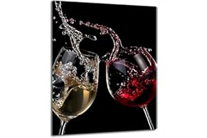 TMK ARTDEKO TMK | Placa protectora para vitrocerámica, 40 x 52 cm, de cristal, eléctrica, inducción, protección contra salpicaduras, placa de cristal, tabla de cortar, color negro y vino