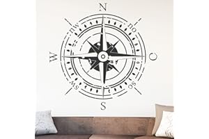 ‎DESIGNSCAPE DESIGNSCAPE® Wandtattoo Himmelsrichtungen | Wandtattoo Kompass | Farbe: schwarz | Größe: klein (58 x 58 cm)