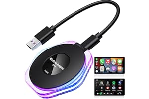 JOOPLAYER Wireless Carplay Adapter UK, 2024 Newly Upgraded Carplay Wireless Adapter Plug and Play for iPhone, 5.8Ghz No Latency Android Auto Wireless Adapter UK Compatible with 800+ Car Models from 2016-2024