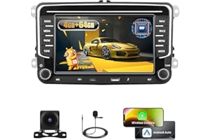 Fuluku 4+64G Android Autoradio für VW Golf 5 6 Polo Tiguan Passat Touran Caddy T5 Trasporter Skoda Wireless Carpaly&Android Auto, 7''IPS Bildschirm Radio USB/Type-C/Bluetooth 5.0/GPS/Rückfahrkamera/FM