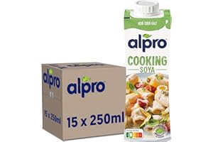‎ALPRO Alpro Cooking Soya – Vegane Kochcreme aus Soya mit neutralem Geschmack für heiße und kalte Gerichte – 15 x 250 ml