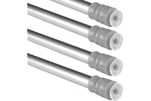 Bestlivings 4er Pack Klemmstange (Silber) Schraubtechnik ausziehbar 80-120 cm, Gardinenstange zum Klemmen, für leichte Gardinen, kein Bohren - Kleben