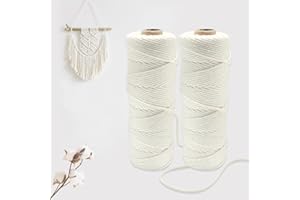 Gentpovth 2 Stück Makramee Garn 2mm x 100m, Makramee Garn Set Beige, Natürliches Makramee, Baumwoll Bastelschnur für DIY Handwerk Basteln Stricken Boho Deko Wandbehang Dekoration Wohnzimmer