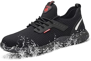 ZOEASHLEY Lightweight Safety Shoes Men Women Work Trainers Steel Toe Caps Sport Sneakers