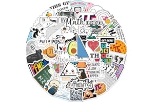 CANVERLENS Pack d'autocollants Formule mathématique 50pcs pour bouteilles d'eau ordinateurs portables voitures planches à roulettes hommes grotte décorations adolescents adultes autocollant