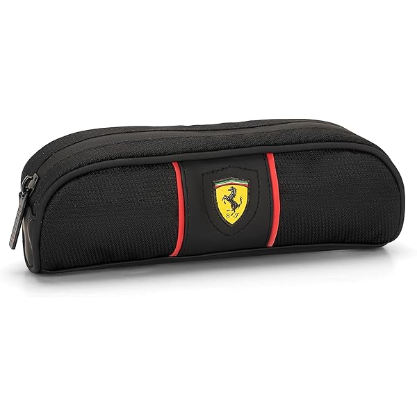 Astuccio Scuola Ferrari Ufficiale - Astuccio Ovale Con Zip, Per Bambini E Ragazzi - Rosso, 22x7x9.5 Cm - Foto 7