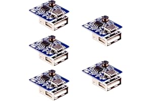 LAOMAO DC DC Step Up Power Module 5V 1A USB Charger 134N3P Lithium Voltage Regulator Battery Protection Board (5Pack)
