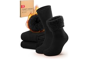 CLOSEMATE Calcetines Invierno Hombre Termicos Frío Extremo 2 Pares Gruesos Cálidos Acolchados Largos Algodón Antisudor Altos Suaves Cómodos