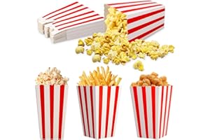 Toaren 60 PCS Popcorn Boîtes,Sachets de Popcorn,Mini Boîtes à Popcorn,Petites Boite Bonbon en Papier,Sacs à Popcorn pour Les Fêtes,Anniversaires,Snack Popcorn Bar de Bonbons