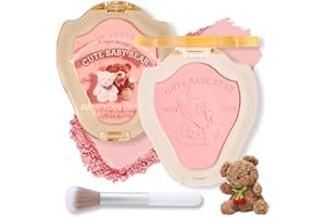 ‎ERINDE Erinde Bear Blush Powder Make-Up, Soft and Lightweight Face Blusher for Matte Finish Natural Smooth Mixable 02# Have Shop Wow