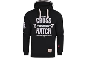 Crosshatch Mens Designer Casual Hooded Fleece Sweatshirt Jacket Overhead Pullover