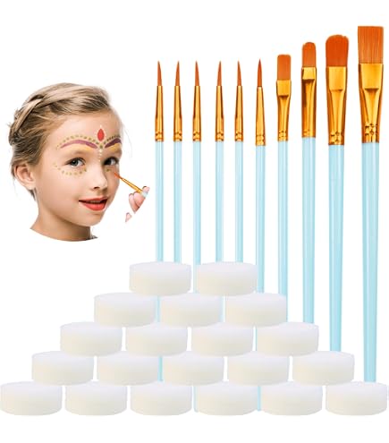 12-teiliges Pinsel-Set Für Gesichts- & Körperbemalung – Perfekt Für Halloween, Cosplay, Kunst & Make-up Mit 6 Verschiedenen Größen