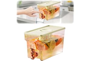 BOPOREA 3L Dispensador de Bebida con Grifo Plastico, -70~120 Dispensador de Agua Frigorifico Reutilizable Garrafas de Agua para Bebida Caliente o Fría Cocina Fiestas Campamento 10.2*4.7in*5.9in (verde claro)