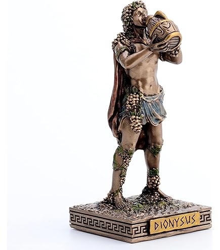 Statua Di Hermes In Resina Bronzata - Dio Greco Con Ali E Caduceo - 21,6 Cm