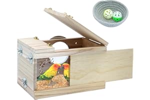 MOGOULUA Scatola di Allevamento per Uccelli Nidi In Legno Gabbia per Parrocchetta Animali Scatola Per l'Accoppiamento Degli Uccelli per Piccoli Come Fringuelli Pappagallini Canarini