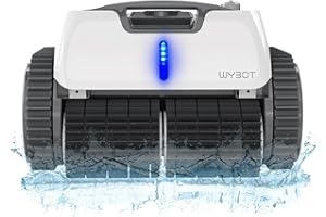WYBOT Pool Robot Battery, Fully Automatic Cleaner Floor for 110 Mins, Waterline, Wall Cleaning, Vacuum with Navigation & Route Planning, Pools Above or in the Ground up to 120 ㎡ (WY100)