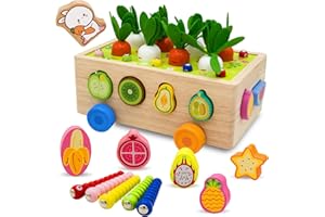 RunHero Montessori drewniana zabawka do sortowania marchewek, zabawka drewniana od 1 roku życia, zabawka motoryczna dla niemowląt, gospodarstwo rolne, zabawka edukacyjna, prezent dla dzieci