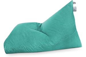 Happers Pouf Pyramide XL Naylim Mat Turquoise pour Extérieur avec Rembourrage Inclus