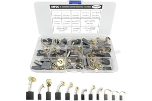 LECHENGJIA 48 Pcs Carbon Motor Brushes, 12 Sizes Carbon Brushes For Electric Motors Replacement, For Hand Drill, Blower, Blender, Power Tool, Circular Saw