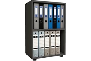 VCM Holzregal stehend | platzsparender Aktenschrank | Maße ca. H. 74 x B. 49 x T. 32 cm | Elegantes Regal | Büroregal – Ulas 2f