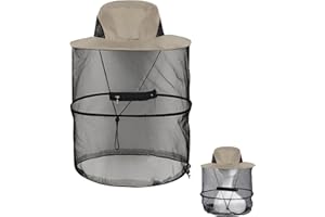 HEAWAA Cappello Anti-zanzare Insetti, Cappello da Apicoltore con Velo per Uomo Donna Pesca All'aperto e Viaggi in Campeggio