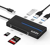 KEXIN USB C Hub 3 Port USB Hub 3.0 with SD/TF Card Reader Ultra Slim Data Hub USB Splitter Type C Extension Hub for PC Notebo