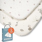 Tutti Bambini Premium Crib Sheets (2-Pack) - Soft Bamboo Jersey Breathable Fitted Sheets, Double Strength CoZee Sheets for Ne