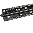 Architectural Scale Ruler for Architects ，12 Inch Aluminum Scale Rule Metri Metric 1-1/2, 1, 3/4, 3/8, 3/16, 3/32, 1/2, 1/4, 1/8, 3, 16(1/16 Inches)