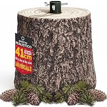 Base Per Albero Di Natale A Forma Di Tronco - Effetto Legno Naturale, Per Alberi Fino A 210 Cm, Supporto Stabile