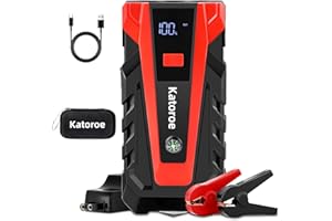 ‎KATOROE KATOROE 4000A Starthilfe Powerbank Auto Batterie Booster, Starthilfe Auto SUV/Motorrad, Starthilfegerät mit LED Taschenlampe, Powerbank Starter für 9.0L Benzin und 7.0L Diesel (Jump Starter-011)