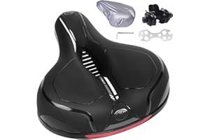 LEMEGO Selle de Vélo Ultra Confortable, Selle Velo VTT Homme Femme Antichoc Respirant Ergonomique avec Amortisseur Double Ressort Bande Réfléchissant Selle pour VTT Vélo Electrique Route Ville