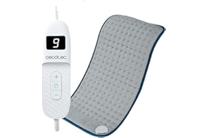 Cecotec HeatComfort 6000 termopad. Cuscinetto termico 30 x 60 cm, ideale per sollievo lombare, collo e spalle, con regolazione della temperatura e materiale morbido.