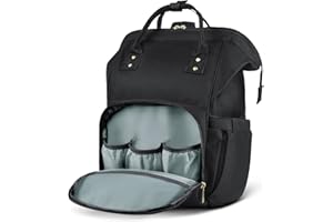 Vicloon Sac à Dos à Langer Bébé,Sac à Dos Maternité Sac de Voyage Multifonction Sac à Dos,Bébé Sac à Langer,Grande capacité & grande conception ouverte & maintien au chaud, Noir-fermeture éclair