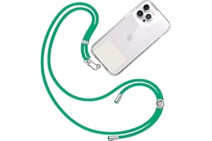 TBOC Cordón Correa Cuerda Universal [Verde] Colgar Funda Teléfono Móvil en Cuello - Cinta Cadena Colgante con Parche [Blanco Ice] de Plástico - Cuerdas Colgador Lanyard con Enganche Porta Móviles