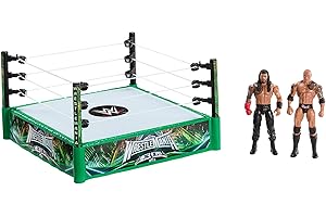 Mattel WWE Bloodline Rules Playset with Ring & 2 Action Figures, Includes The Rock & Roman Reigns 6-inch Superstar Collectibles, JDB55